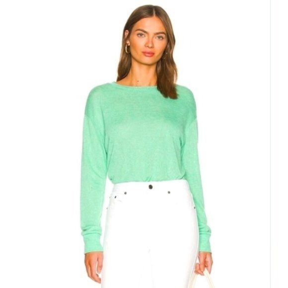 Victoria's Secret Mint Green Long Sleeve Pullover Sweatshirt Size Large - Picture 2 of 9